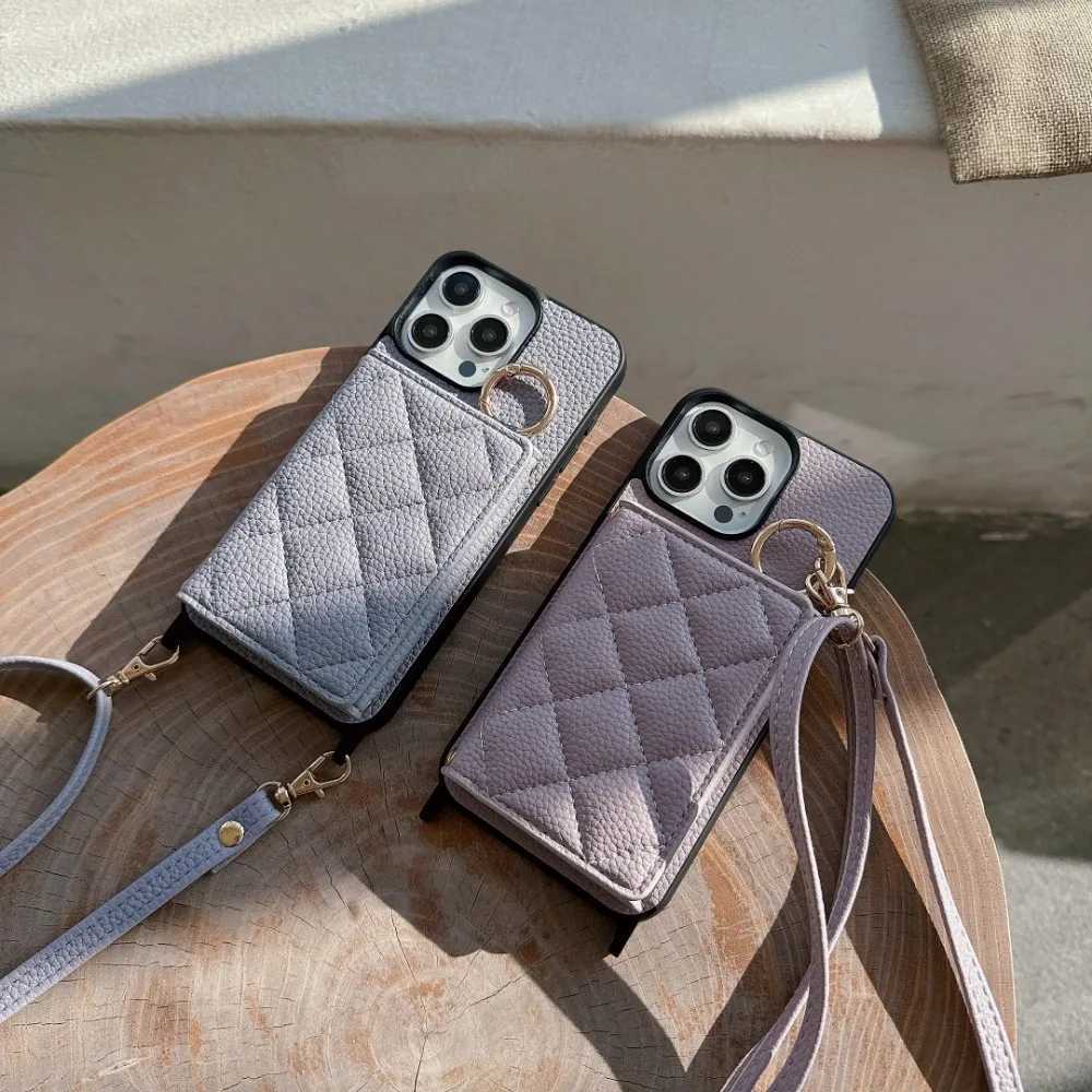 Crossbody Wallet with Card Holder Phone Case for IPhone 15 14 Plus 13 12 11 Pro Max PU Leather Hard Shell Protective Cover J251202