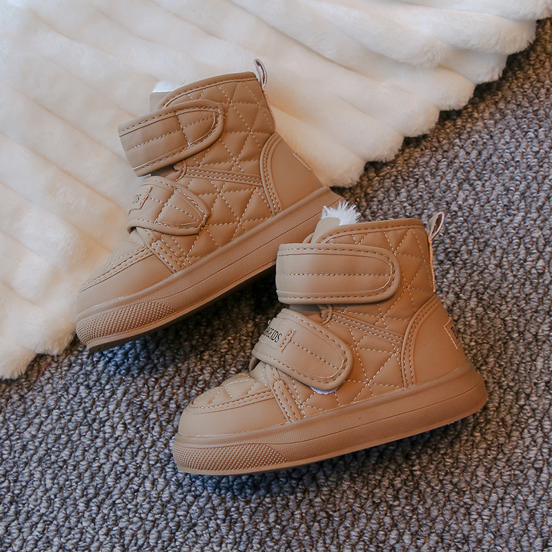 Kids Short Boots Toddlers Children Ankle Boots Double Hook loop Warm Thick Fur Winter Kidszworld New Boys Girls Snow Boots Size 26 - 36 C01094