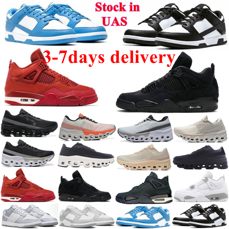 basketball shoes 4s utdoor womens sport platform running sneakers Black Panda University Blue Grey Fog 4s university blue Black cat red stock in USA 3-7 days delivery