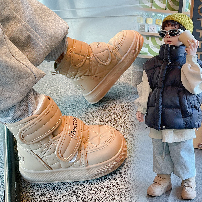 Kids Short Boots Toddlers Children Ankle Boots Double Hook loop Warm Thick Fur Winter Kidszworld New Boys Girls Snow Boots Size 26 - 36 C01094