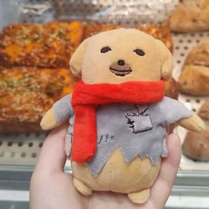 Kawaii Mini Stray Patch Puppy Plush Pendant Cotton Stuffed Red Scarf Puppy Toys Funny Keychain Bags Decor C251013