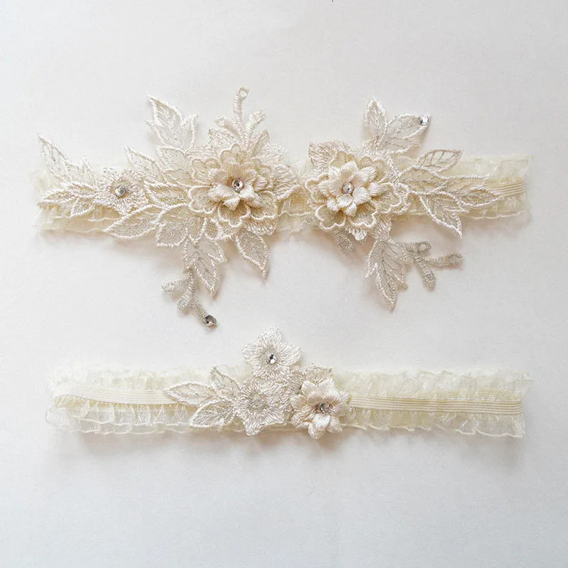 2PC Lace Flower Bridal Sexy Garter Blue White Color Wedding Accessories Leg Garters For Women Cosplay 251009