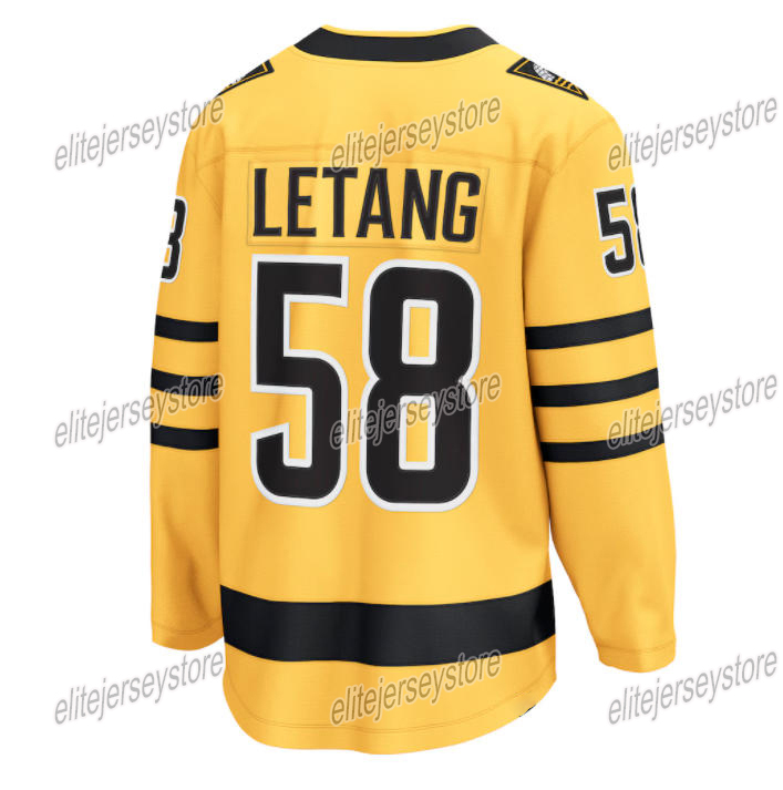 Personalized Custom Sidney Crosby 2025 Third Gold Jerseys Evgeni Malkin Erik Karlsson Kevin Hayes Kris Letang Tristan Jarry LEMIEUX Rakell Justin Braz
