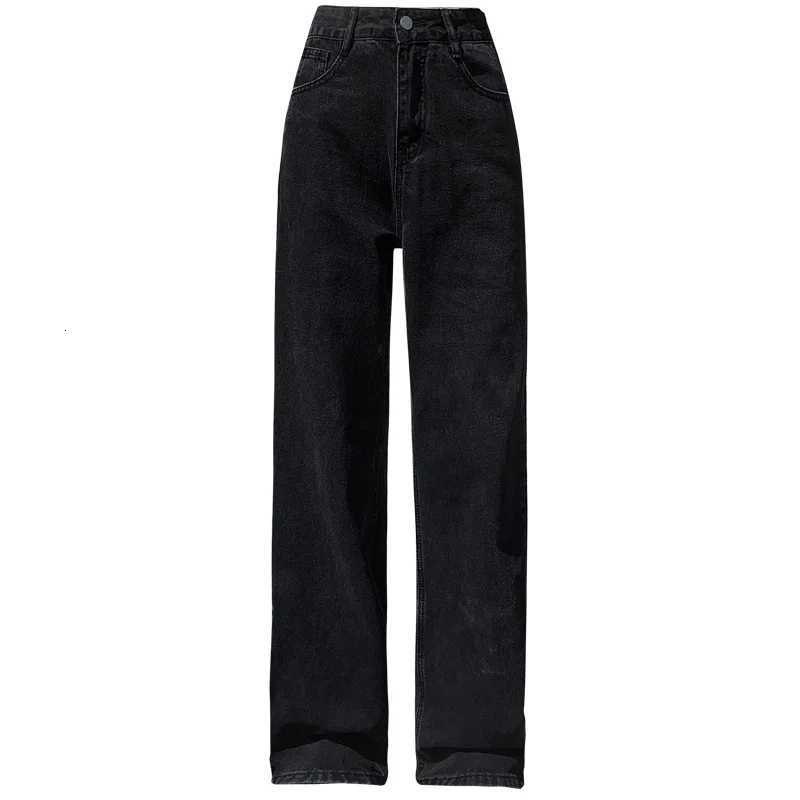 Comfortable Womens Straight Jeans Skin Friendly Leisure Stretch Solid Black High Rise Boot Cut Pants Japanese Korean Y2k FashionT251013