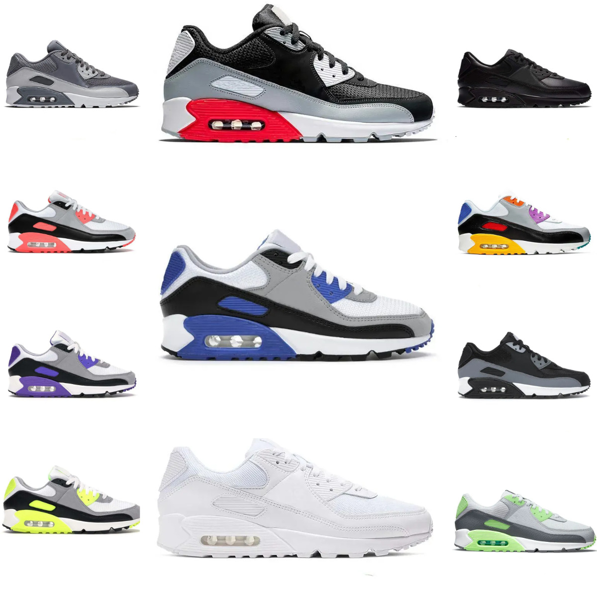 90 Sports Casual Shoes Designer 90s Men Women Triple White Black Hyper Royal Infrared Classic Running Shoe Trainers Recraft Leathers Mesh Laser Outdoor Sneakers V89