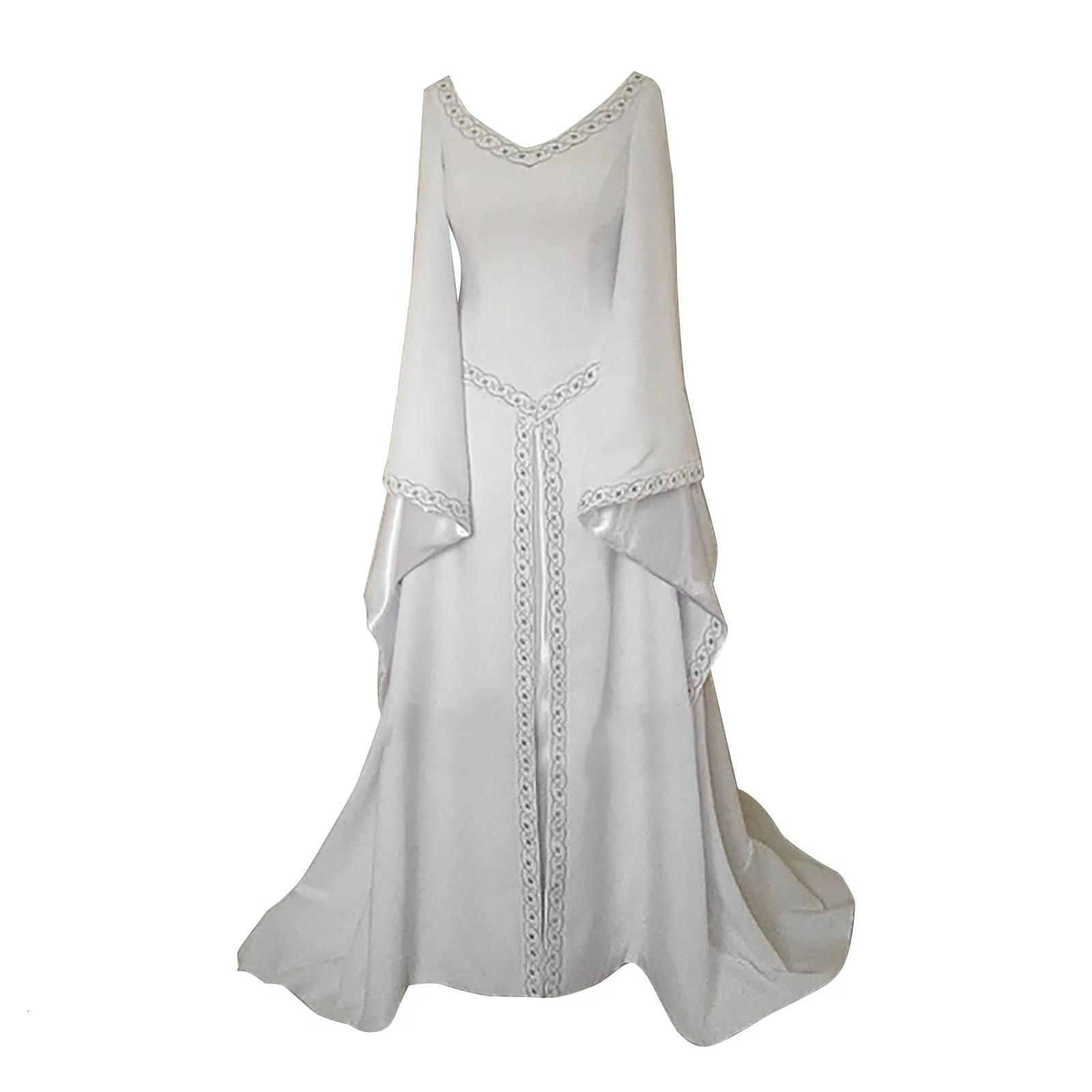 Vintage Gothic Dress Cosplay Costumes Autumn Winter Long Sleeve Medieval Witch Long Dress Halloween Costumes Vestidos de Fiesta251010