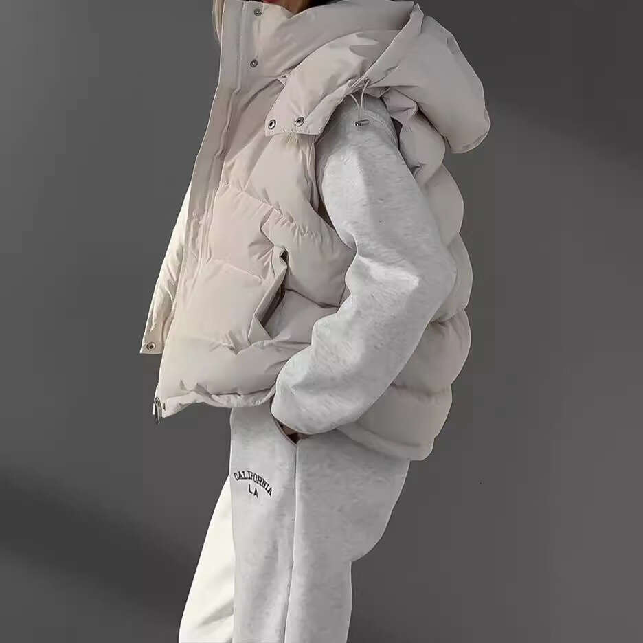 Autumn Winter New Fashion Trend Hot Girl Street Style Thickened Warm Vest Sleeveless Cotton Jacket B5