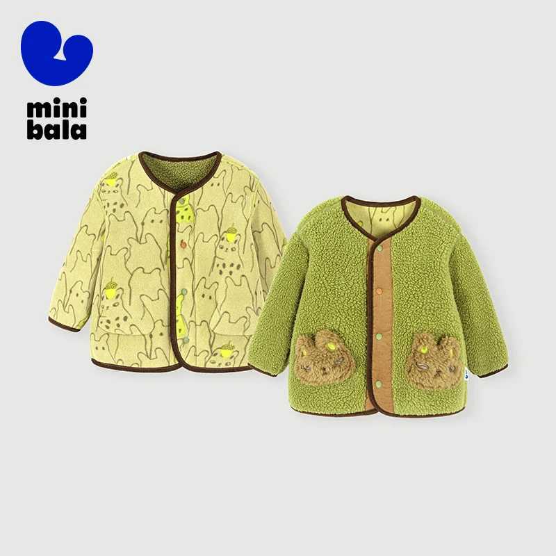 Mini Bala Kids Jacket 2025 Winter New Anti Static Reversible Casual Two Sided Wear Coat C251013