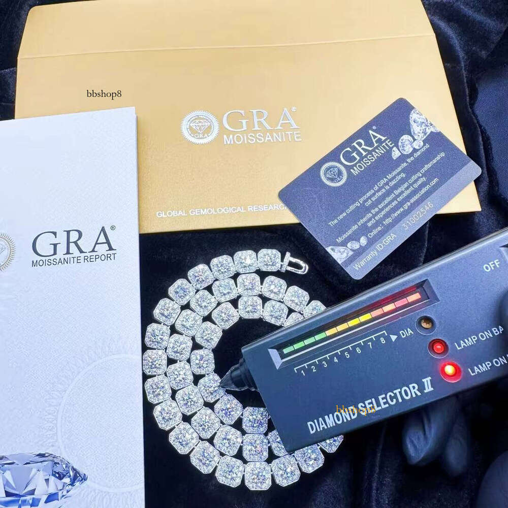 High designer necklaceMoissanite 12mm Cuban Chain Hip Hop Jewelry NecklaceFree of charge delivery