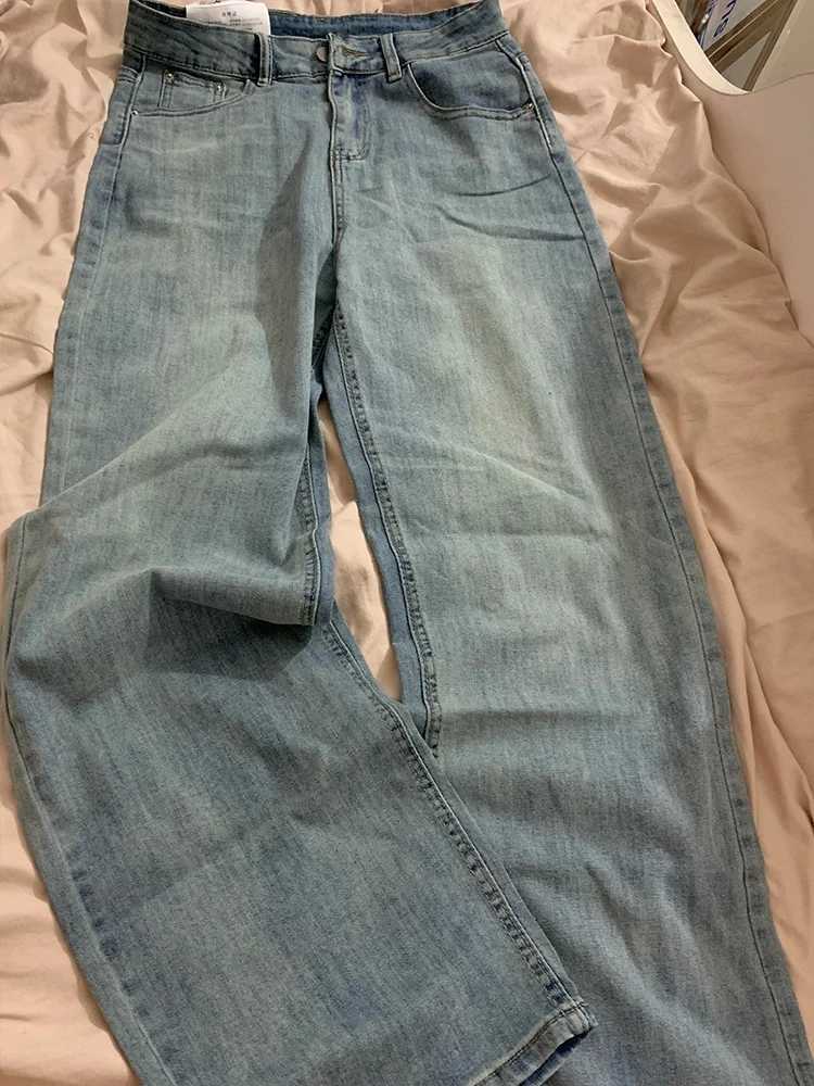 Womens High Waist Loose Jeans Straight Wide Leg Trousers Autumn Winter New Bootcut for Pear Shape Body Comfort FitT251013