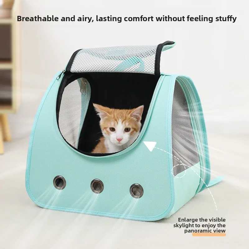 Cat bag portable backpack for going out foldable portable breathable cat bag backpack walking cat bag pet supplies C251013