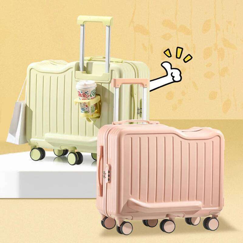 New Children s Riding Suitcase Inch Can Sit Lage Trolley Case Universal Wheel Wheels Travel Suitcases with Cup Holder