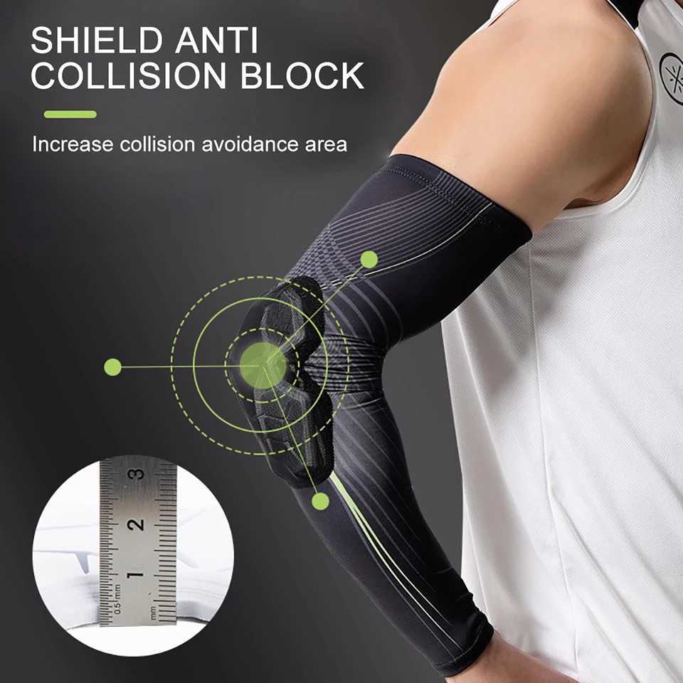 GTUBIKE 1PCS Anticollision Arm Sleeve Protective Compression with Elbow Honeycomb Pad for Youth Adult Sport Basketball C251013