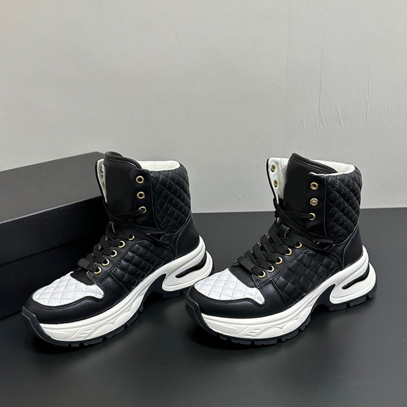 Autumn winter womens short boots high top shoes womens designer 2025SS new item women white shoes lambskin fabric rubber thick solemiss street style photography