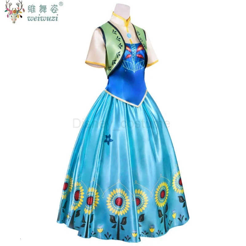 Disney New Movie Snow Princess Blue Luxury Dress Cosplay Costume Queen Halloween Costume Party Masquerade Gown Stage Perfermance Outfit H251013