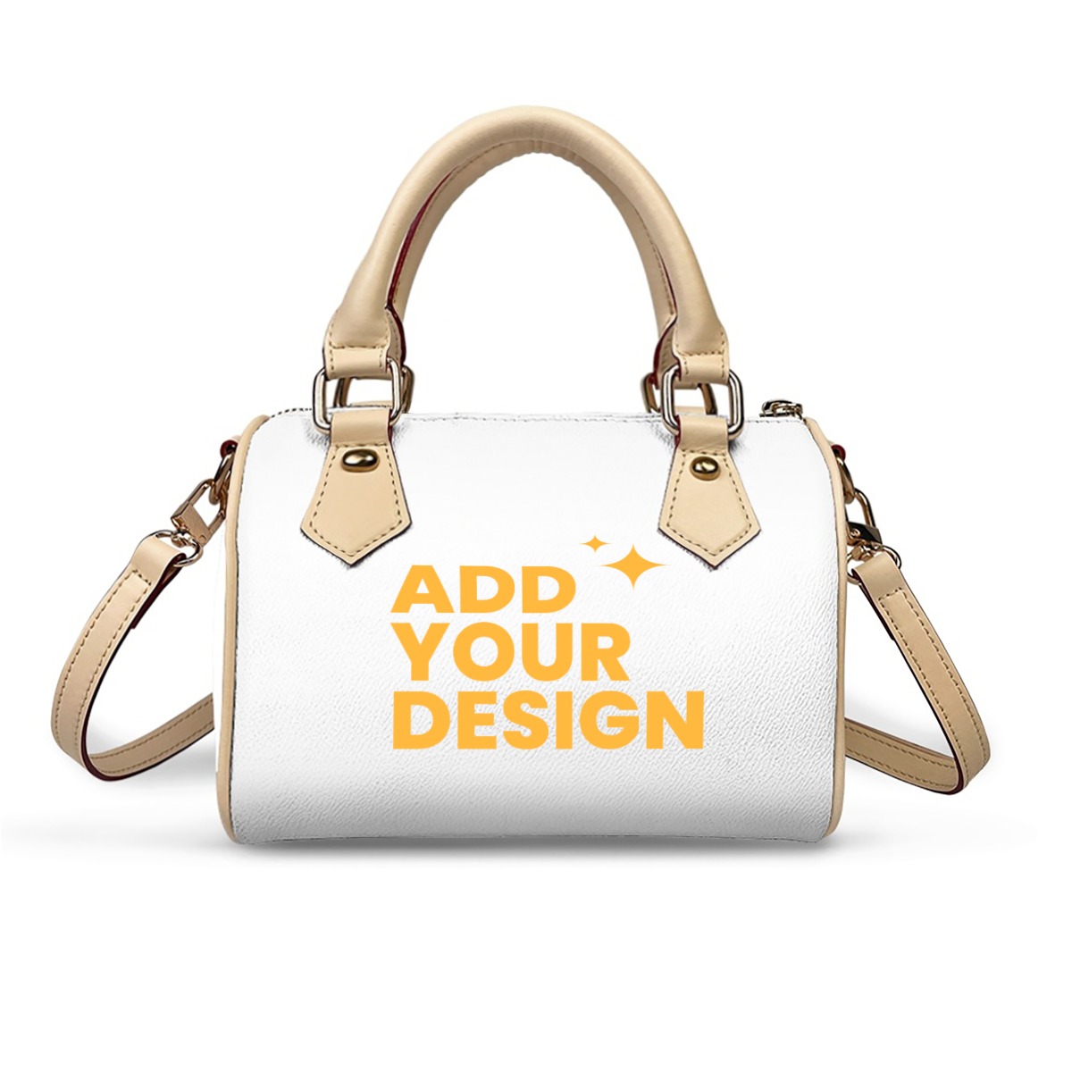 DHgatepod Classic Barrel-shaped PU Leather Handbag | Adjustable Strap Top Handle Tote | Structured Wide Bottom Purse for Women