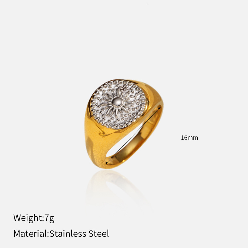 Band Rings High Quality Waterproof Stainless Steel Croissant For Women Braided Twisted Signet Chunky Dome Ring Stacking Jewelry 230822