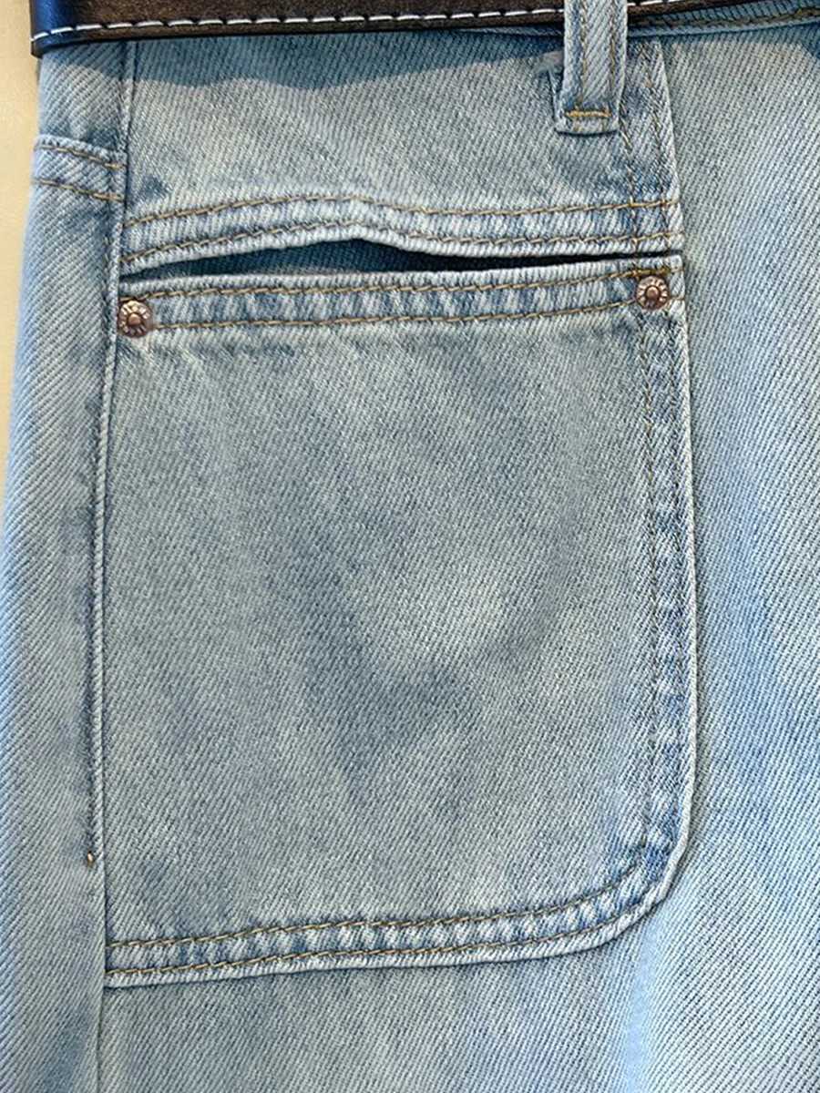 Baggy Jeans for Women New High Waist Raw Edge Big Pockets Womens Denim Trousers Summer Female Thin Wide Leg Pants Cropped PantsT251013