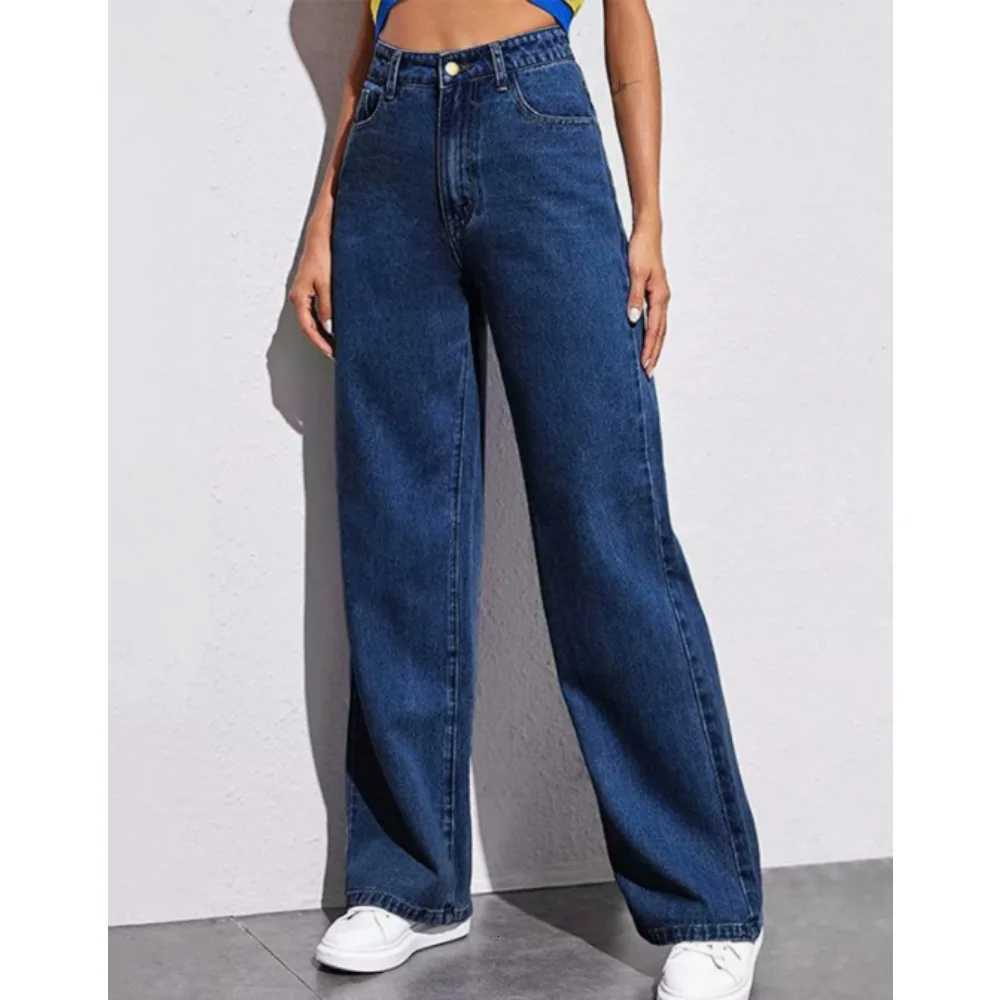 Autumn and Winter New Mopping Wide Legs Europe and The United States Loose High Waist Straight Slim Jeans WomenT251013