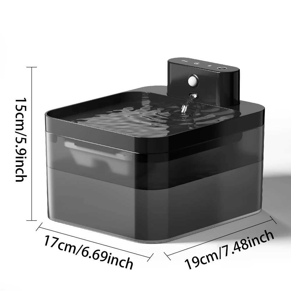 22L Square Runway Charging Induction Automatic Cat and Dog Pet Drinking Fountain Silent Battery and Sensor TwoinOne Dispenser C251013