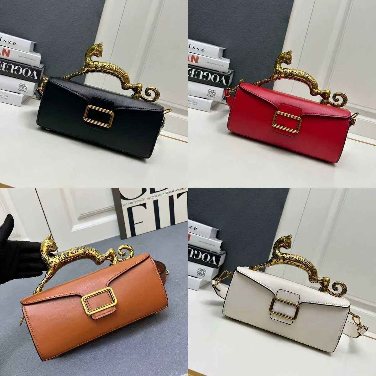 Shoulder Bags pencil bag hobo cat handle leather handbag luxury bags designer women handbag crossbody vintage lady bags travel fashion bag purses