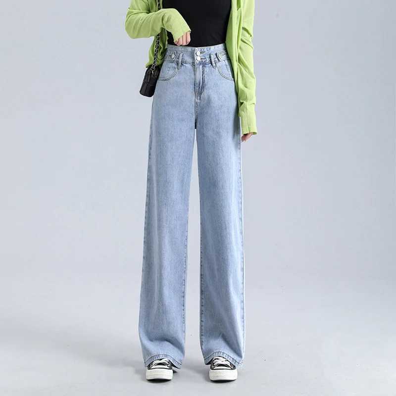 Straight Tube Womens Jeans Loose Leisure Skin Friendly Denim Pants High Waist Comfortable Vintage Streetwear CasualT251013