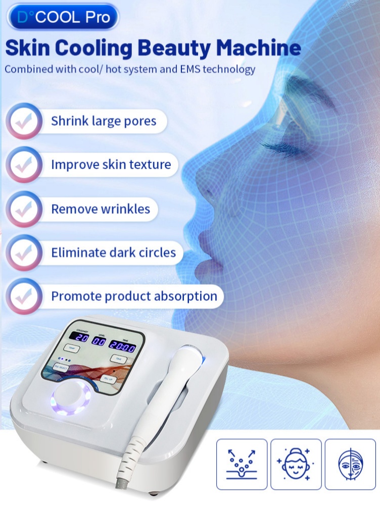 New Sliming Dcool Portable Cool Hot EMS For Skin Tightening Anti Puffiness Facial Electroporation Machine Beauty Device