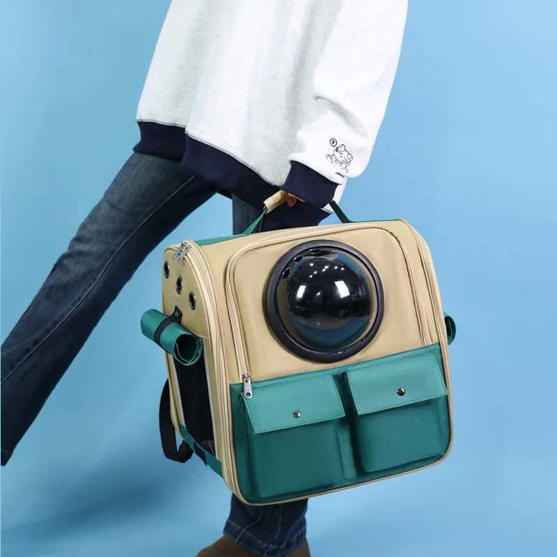 Pet Carrier Expandable Backpack Cat Dog Shoulder Bags with Breathable Mesh Pet Backpack Bag for Hiking Travel Camping Outdoor C251013