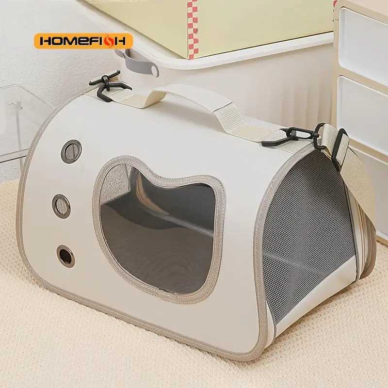 Portable Pet Carrier Bag for Small Dogs Cats Outdoor Foldable Cat Bag Breathable Cat Shoulder Bag Kitten Carrying Bag C251013