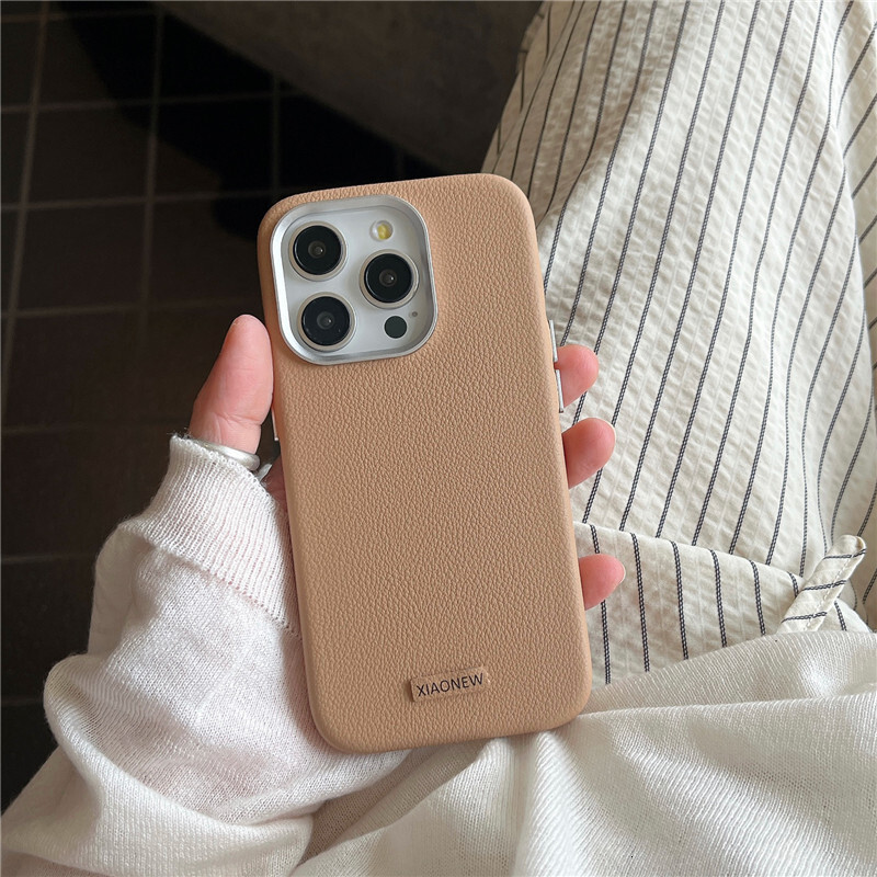 Caseative for iPhone 16 Pro Series casual Metal Leather Solid Color Case for iPhone,Elegant, Style and Eco-Friendly