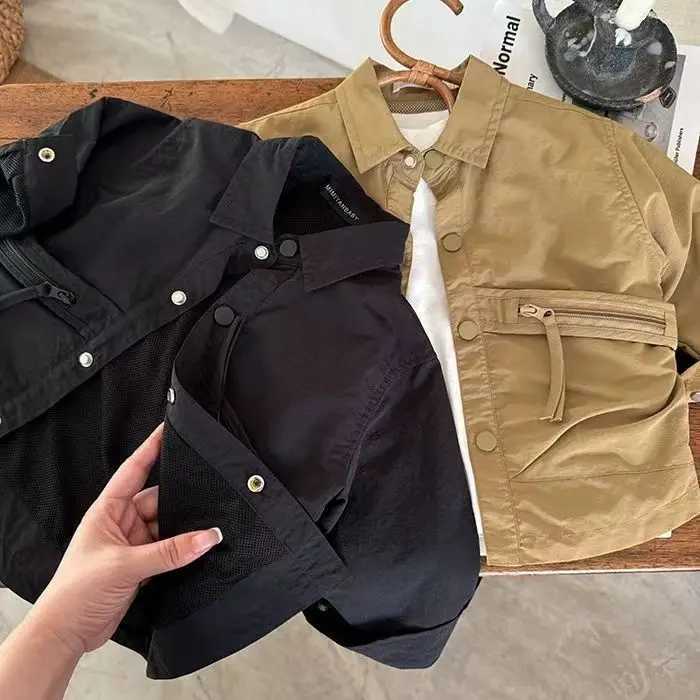 2025 Kids Coats New Spring Autumn Fashion Baggy Jackets Simple Style Casual Cool C251013