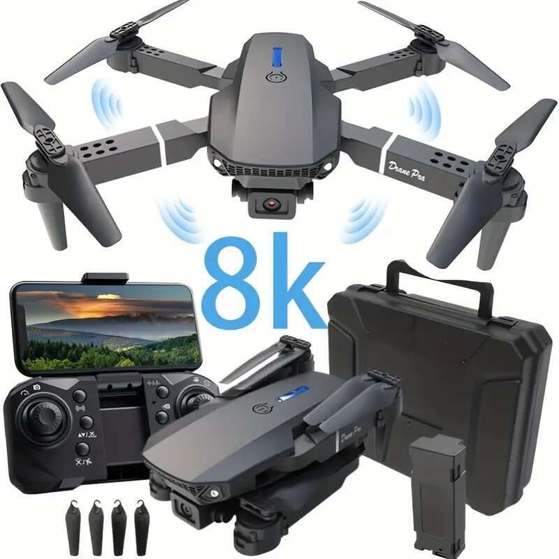8K FPV Foldable Drone Dual High-Definition Cameras, Quadcopter, Equipped With Voice Gesture Control, Portable Casing, One Click Takeoff And Landing, O