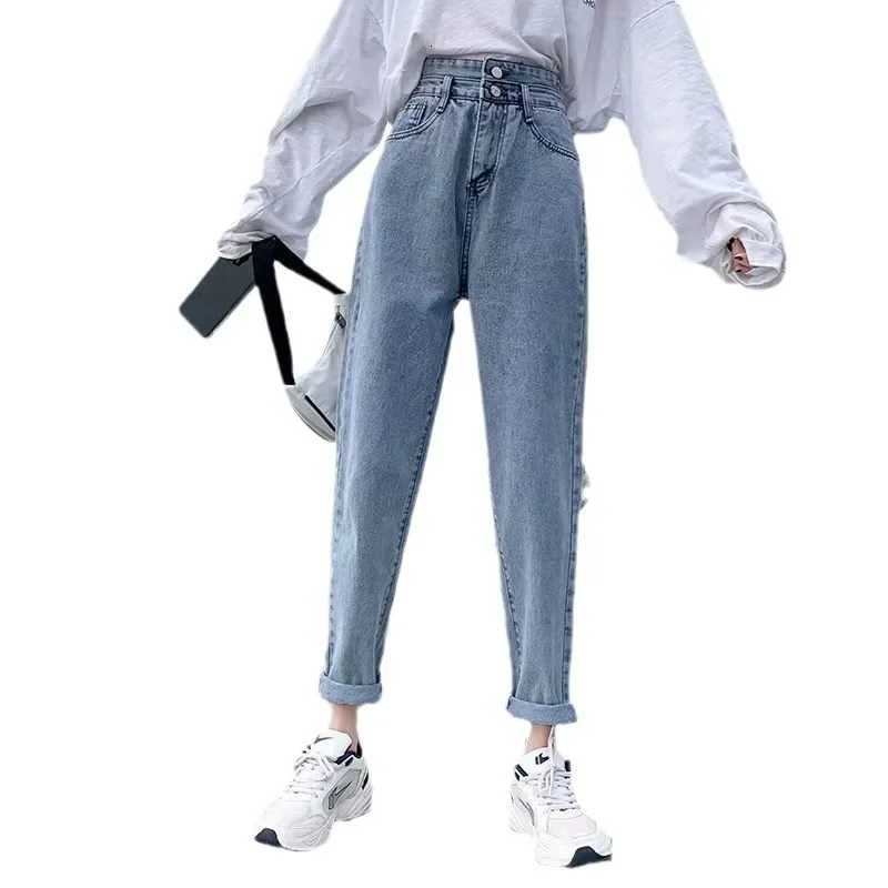 High Waist Straight Leg Denim Jeans Womens Dad Cucumber Pants Spring Autumn Fashion Loose Fit Harlan Style No DecorationT251013
