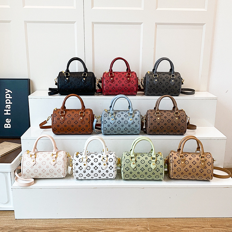 Free shipping Designer Patterned Boston Bags Multi-Color Stylish Versatile Trendy Handbags
