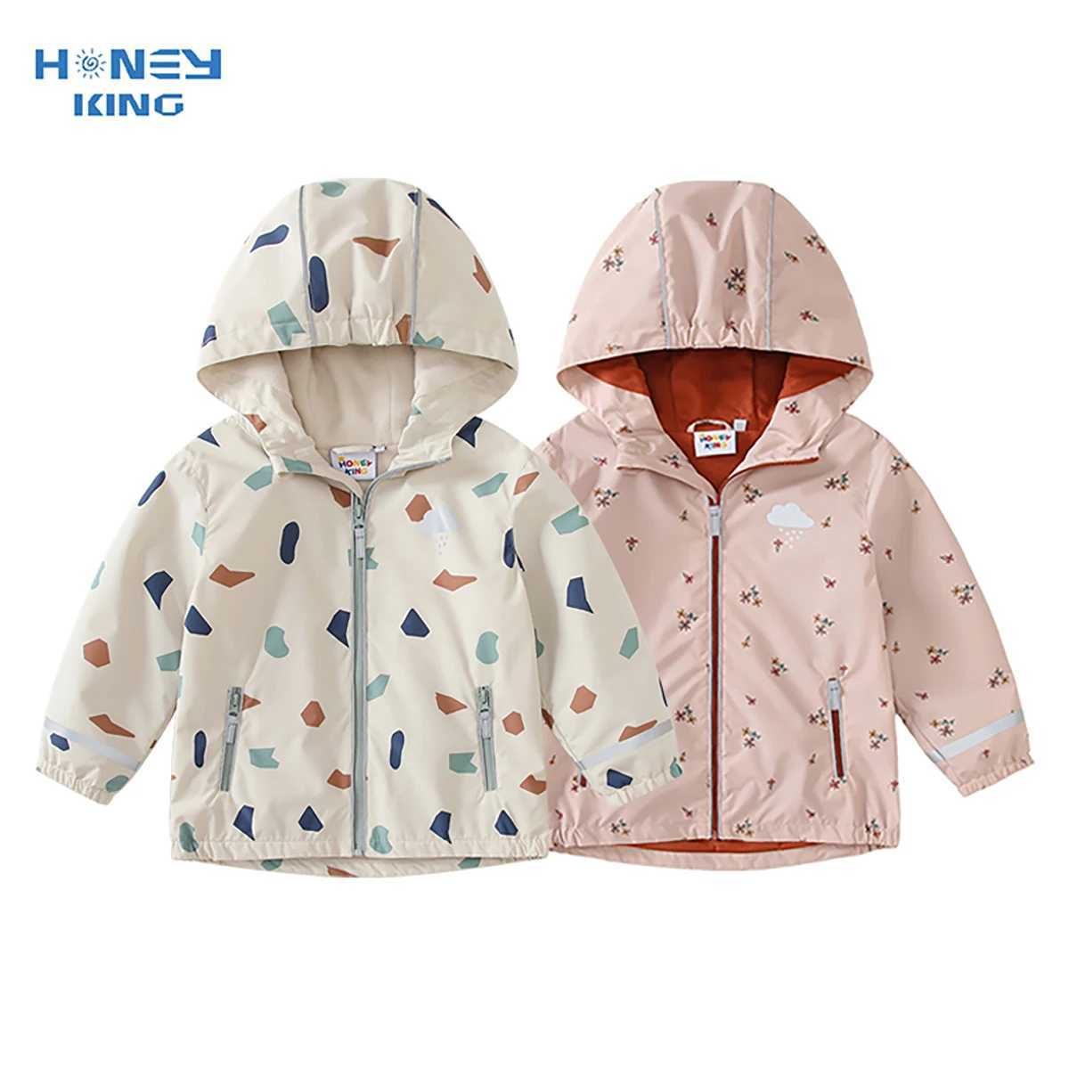 HONEYKING Softshell Jacket For Kids Waterproof Hooded Fleece Outerwear For Baby Toddler Rain Coats Childrens Clothing For Girl C251013