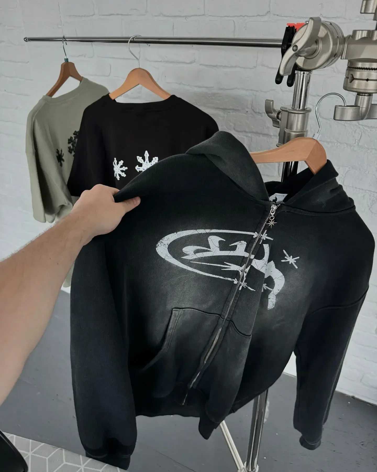 Y2k Vintage Hoodie Women Fashion Print Zip Up Hoodies New Harajuku Hip Hop Long Sleeve Coats Loose Hooded Sweatshirt StreetwearXJ251013