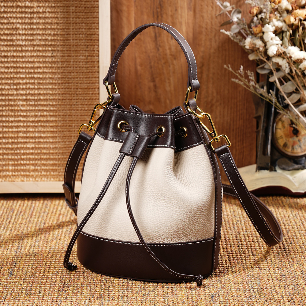 Luxury Bag Spring Summer New 2025 Top Layer Cowhide Fashion Casual Versatile Retro Single Shoulder Bag Designer Bag Crossbody Bag Handbag Bucket Bag