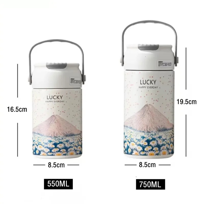 750ml550ml Fashion Flower Stainless Steel 316 Vacuum Flask With Straw And Filter Adult Student Coffee Tea Thermal Bottle 251013 W260226