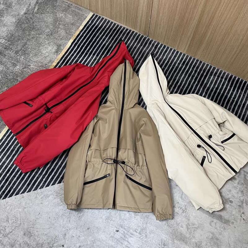 New Simple Casual Fashion Trench Coat Style Hooded Waist-Cinching Cotton Jacket For Women Trendy B5