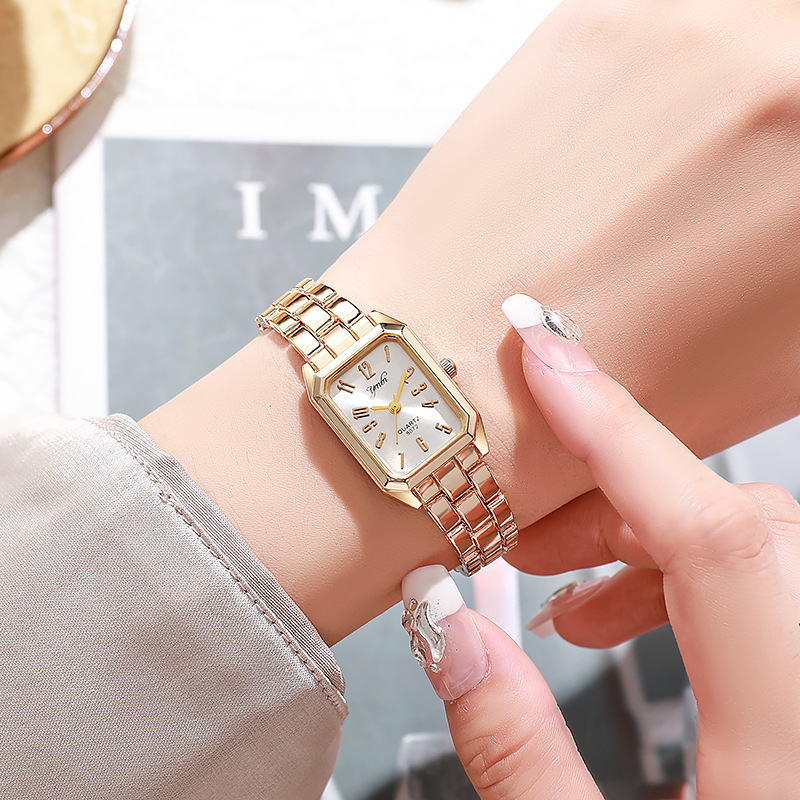 Top Gold Watches Women Elegant Small Square Dial Ladies Quartz Watch Simple Fashion Female Clock zegarek damski250904