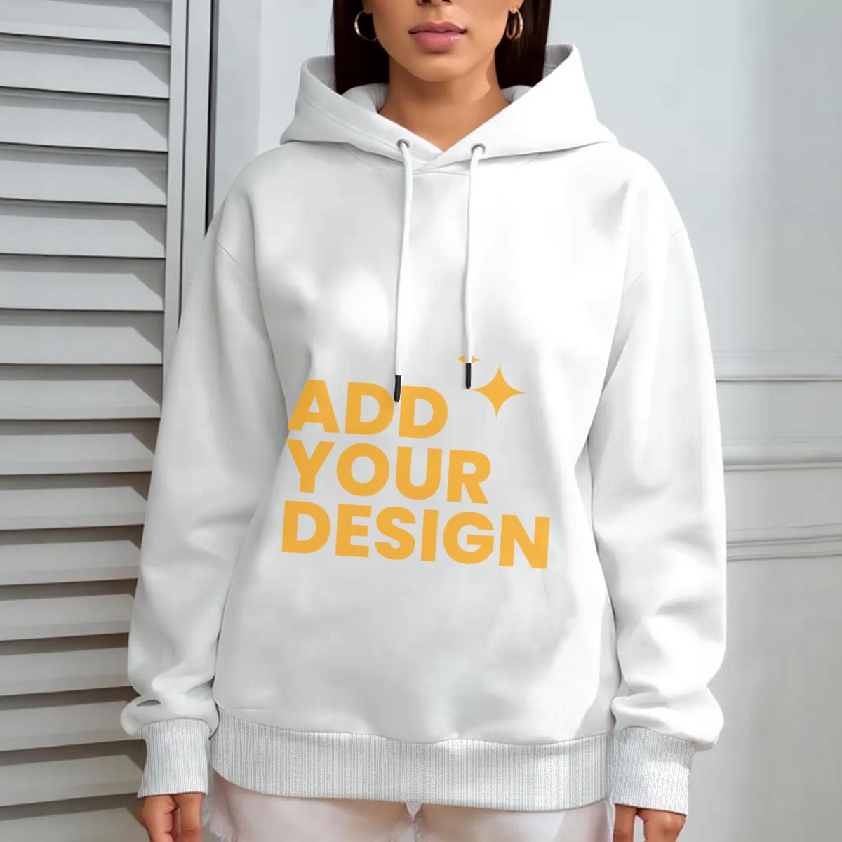 DHgatepod Women's Oversized Wool Hoodie | DTF Print Allover Design | Soft Polyester Fleece | Comfortable Casual Wear for Daily Use
