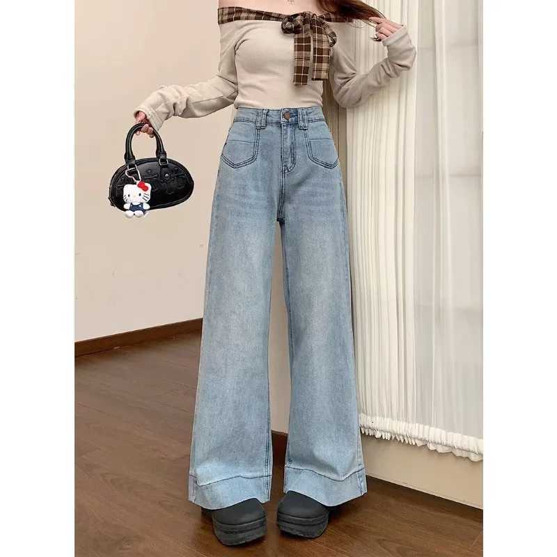 Womens High Waist Wide Leg Jeans Vintage Baggy Denim Pants With Pockets Comfortable Straight Leg Streetwear Fashion TrousersT251013