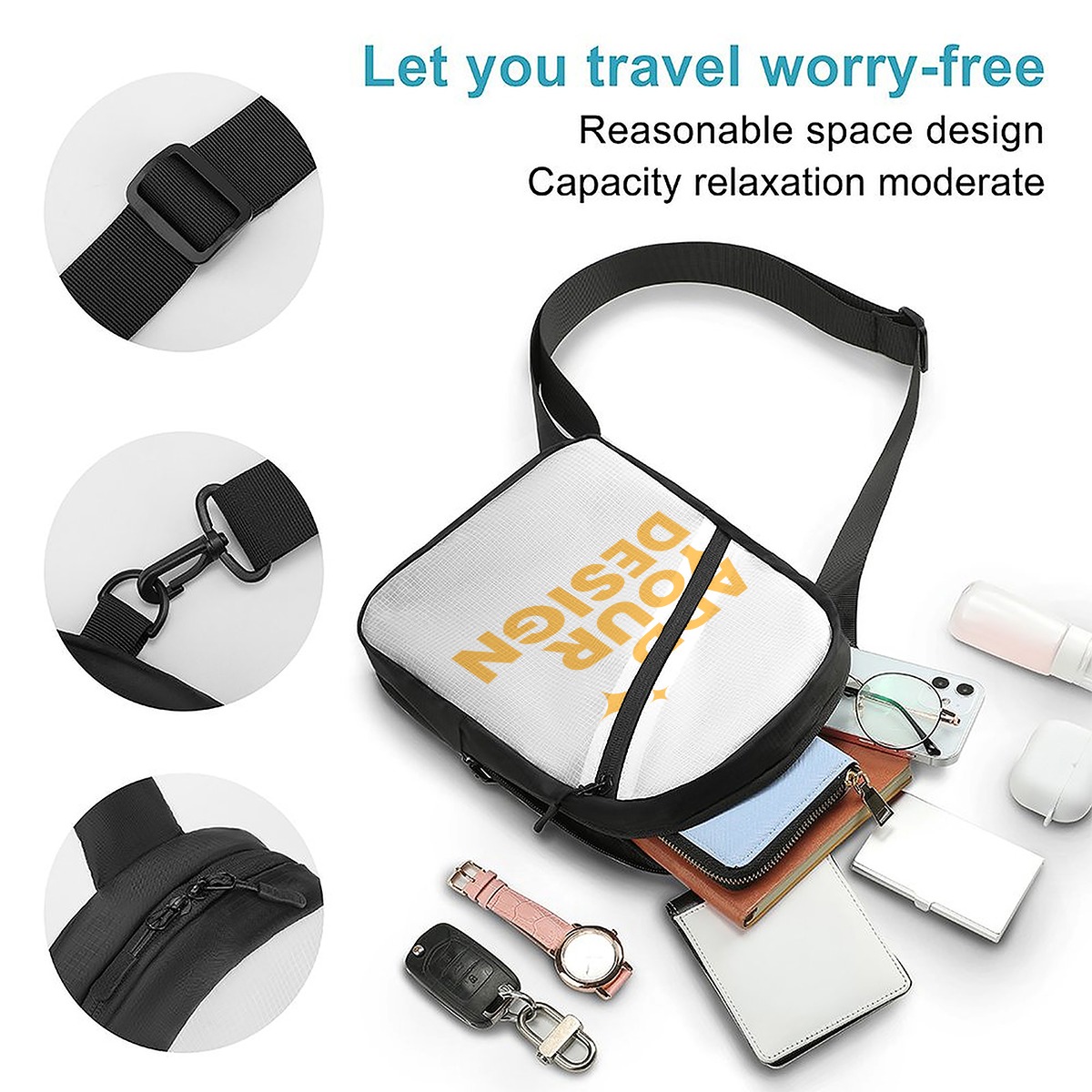 DHgatepod Foldable Chest Bag | Lightweight Crossbody Sling Pack | Hands-Free Waist Fanny Pack for Travel & Outdoor