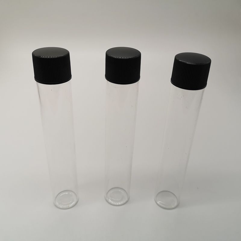 Glass tubes packaging 115*20mm with plastic lids 30g tubes with screw cap could custom label