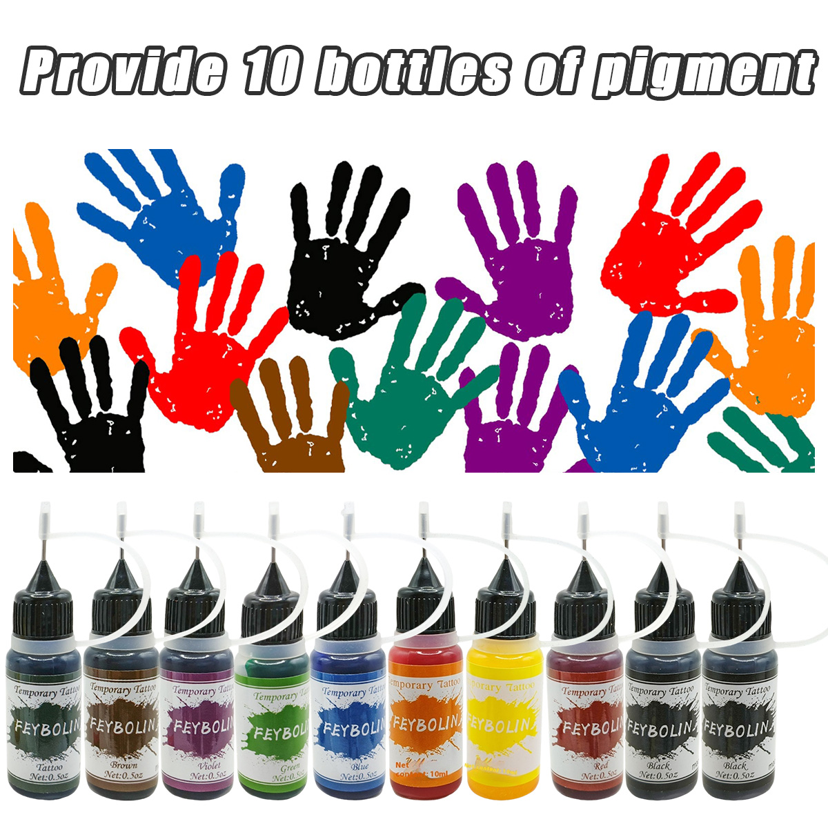 Temporary Tattoo Ink and Stencils for Adults Teens Kids, Temporary Tattoo Kit Skin Friendly