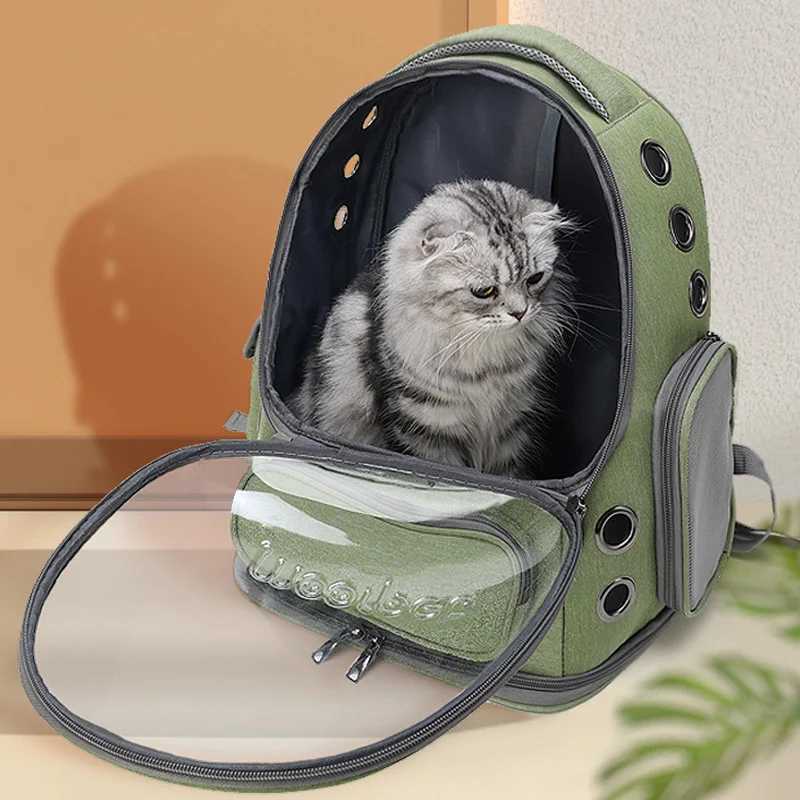 Portable double shoulder breathable space capsule style pet bag for outdoor use with large space and viewing function C251013
