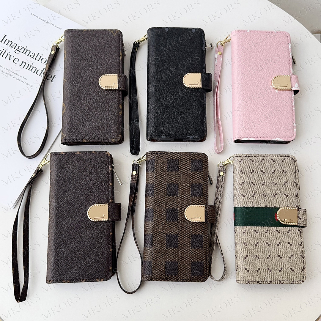 Luxury Pouch Wallet Phone Case for iPhone 17 Air 16 15 14 Plus 13 12 11 Pro Max 2 Layer Zipper Storage Card Pocket Designer Cover Samsung S26 S25 S24 Galaxy S23 S22 Ultra