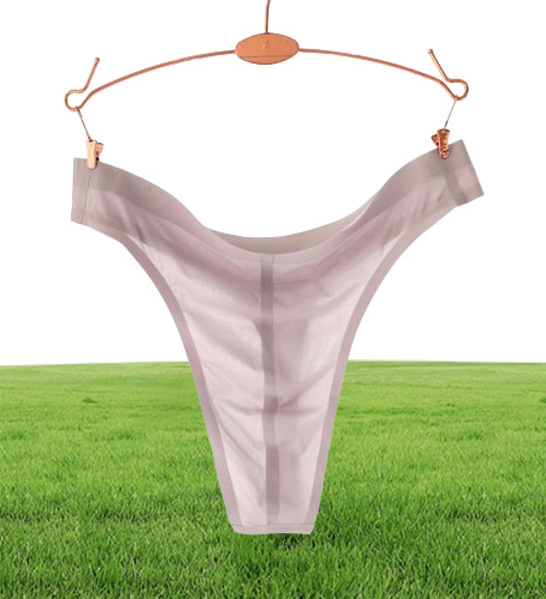 Mens Thongs Sexy Male Smooth Ice Silk GStrings Seamless Men Bikini brief InnerInvisible Underwear light and thin like no wearring6376832