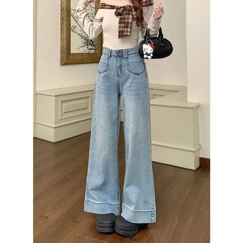 Womens High Waist Wide Leg Jeans Vintage Baggy Denim Pants With Pockets Comfortable Straight Leg Streetwear Fashion TrousersT251013