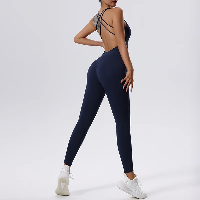 Fitness Rompers Female Sexy Onepiece Suit Women Sports Jumpsuit Zippers Yoga Clothing Sportswear Set Women Workout Bodysuits 251013